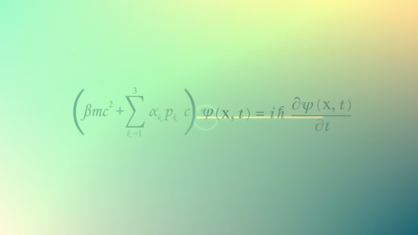 Computer Generato Sfondo Dell Equazione Matematica Equazione Dirac — Video Stock