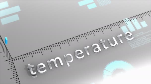 Ordenador Generado Gráfico Decreciente Temperatura Estadística Datos — Vídeo de stock