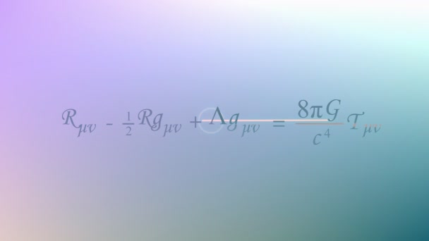 Computergegenereerd Wiskundige Vergelijkingsachtergrond Einstein Veldvergelijking — Stockvideo