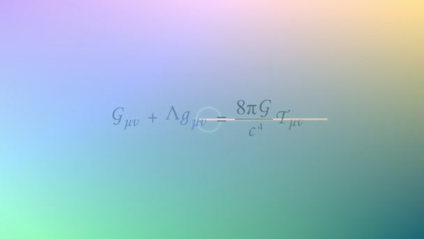 Computer Generated Mathematical Equation Background General Relativity Equation — Stock Video