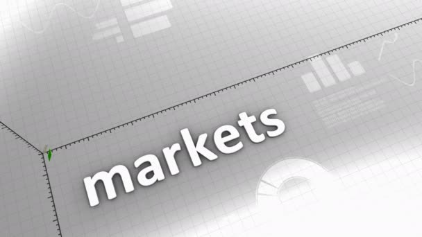 Dator Genererad Växande Diagram Marknader Statistik Och Data — Stockvideo