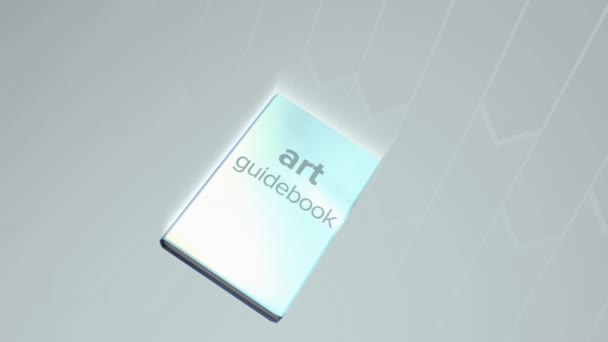 Computer Generated Art Guidebook Zoom Animation — Stock Video