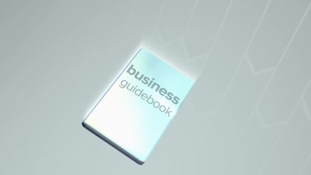 Computer Gegenereerd Business Guidebook Zoom Animatie — Stockvideo