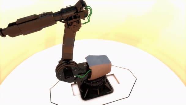 Komputer Dibuat Render Artis Pabrik Robot Jalur Perakitan — Stok Video