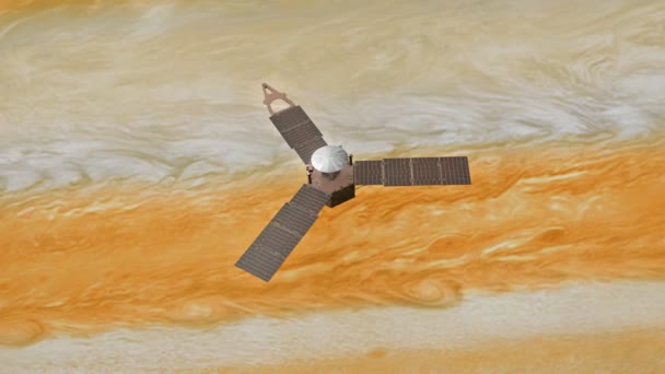 Computadora Generada Misión Júpiter Nave Espacial Juno — Vídeo de stock