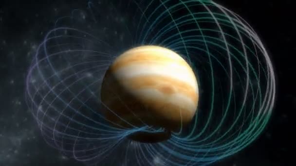 Campo Magnético Júpiter Representación Artística Generado Por Ordenador — Vídeo de stock