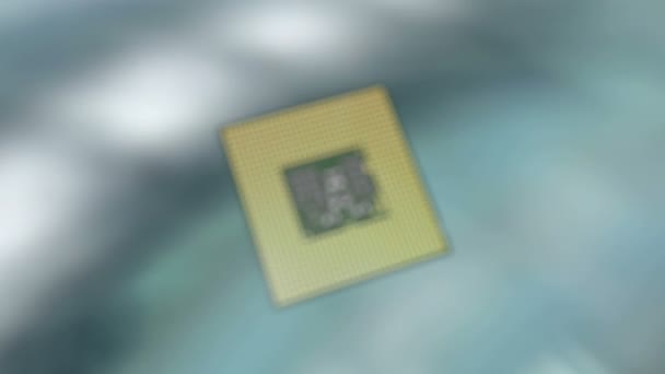 Computer Generato Microprocessore Ravvicinato Chip Del Computer — Video Stock