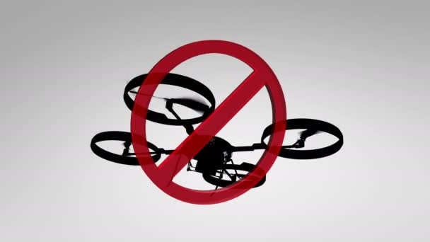 Computer Generiert Künstler Rendern Flugverbotszone Drohne — Stockvideo