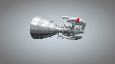 Bilgisayar üretilmiş, roket motoru modelleme sanatçısı konsepti.