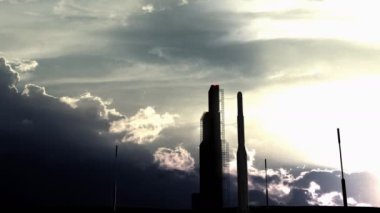 Bilgisayar oluşturuldu, gün batımında roket fırlatma rampası