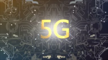 Bilgisayar oluşturulan, 5g bağlantı teknolojisi animasyon.