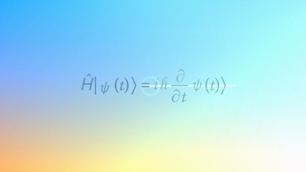 Computer Generiert Mathematischer Gleichungshintergrund Schrodingersche Gleichung — Stockvideo
