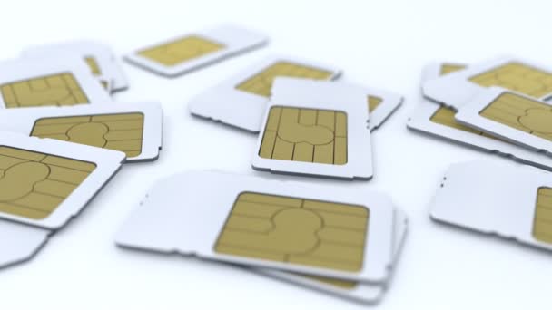 Computer Generated Mobile Telecommunication Sim Card — Stock Video