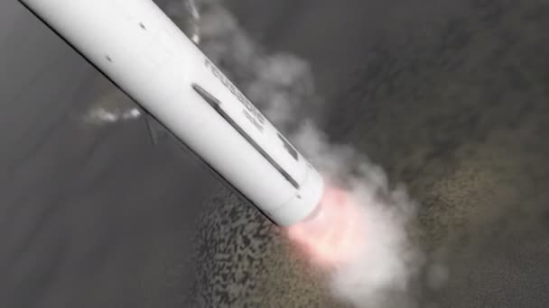 计算机生成的可重复使用火箭助推器着陆 — 图库视频影像