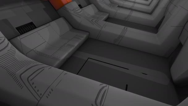 Computer Generated Spaceship Corridor Scene — ストック動画