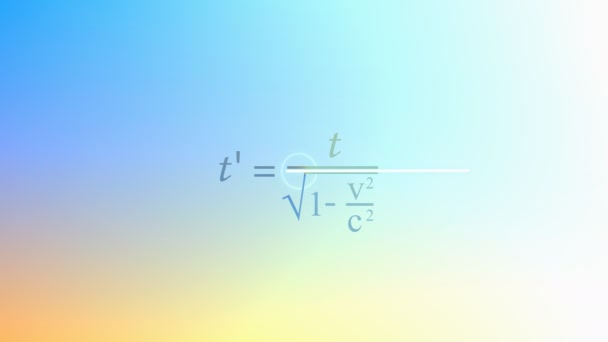 Datorgenererad Matematisk Ekvation Bakgrund Särskild Relativitetsekvation — Stockvideo