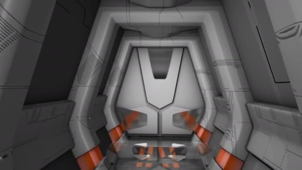 Computer Generated Spaceship Corridor Scene — ストック動画