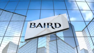 Eylül 2017, sadece editoryal kullanım, 3 boyutlu animasyon, Robert W. Baird & Co. Cam inşaatında şirket logosu.