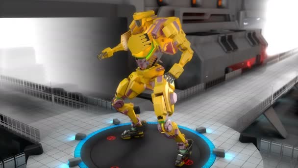 Game Battle Robot Fighting Pose — Stock Video
