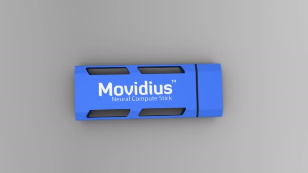 Август 2017 Служебного Пользования Intel Movidius Neural Compute Stick Анимация — стоковое видео