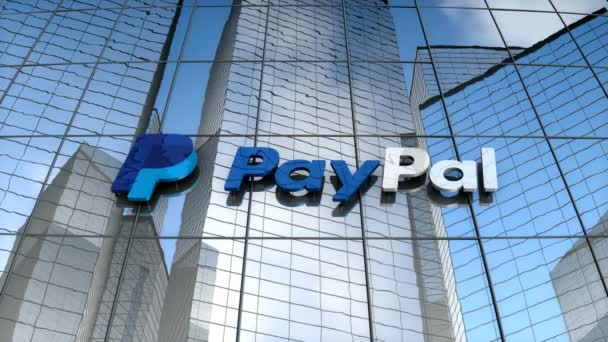 Luglio 2017 Solo Uso Editoriale Logo Paypal Vetro Edificio — Video Stock