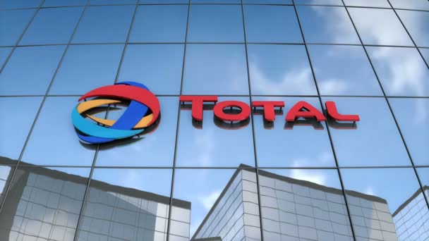 Editorial Use Only Animation Total Logo Glass Building — ストック動画