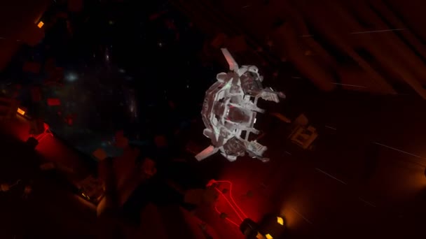 Computergeneriertes Science Fiction Raumschiff — Stockvideo