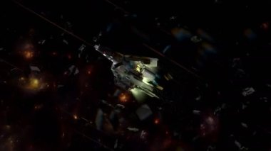 Bilgisayar üretimi, uzay gemisi, bilim kurgu konsept uzay aracı.