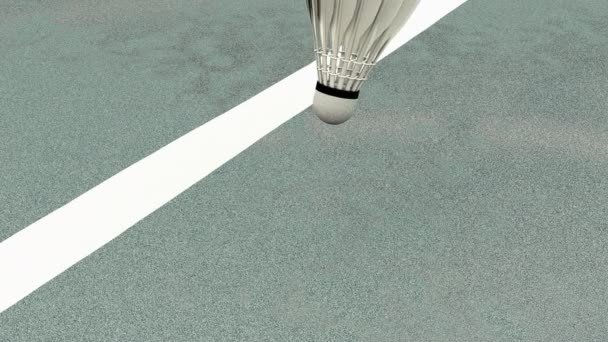 Computador Gerado Equipamento Desportivo Badminton Shuttlecock — Vídeo de Stock