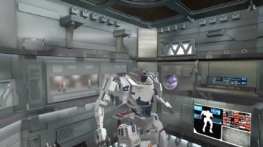 3D Cg, Uzay gemisi hangarı ve dev savaş robotu..