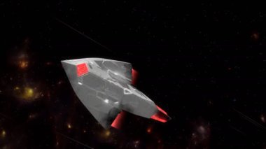 3D CG, Uzaylı bilim kurgu uzay gemisi.