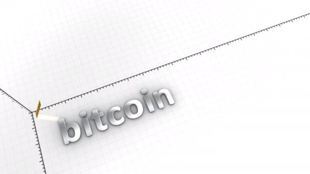 Computador Gerado Criptomoeda Gráfico Crescente Bitcoin — Vídeo de Stock