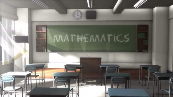 Empty Mathematics学校教室 — ストック動画