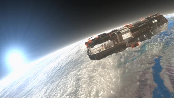 Sci Spaceship Star Ship — Stock Video