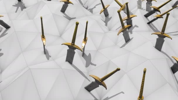 计算机生成的中世纪石剑 — 图库视频影像