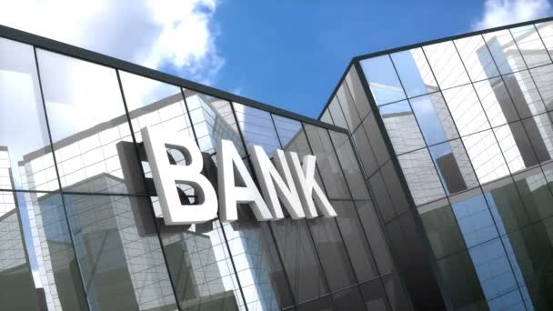 Bank Building Blue Sky Time Lapse — Stock video