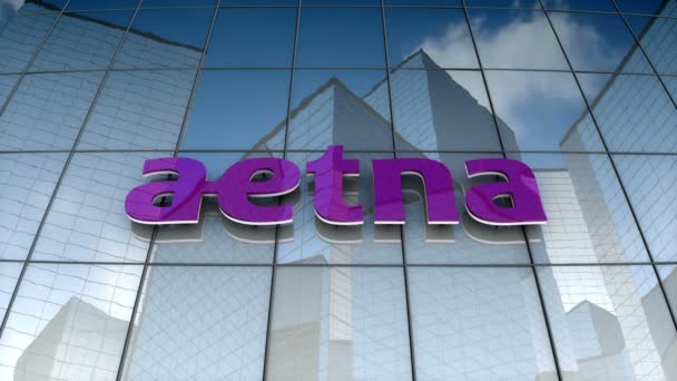 December 2017 Editorial Use Only Animation Aetna Inc Logo Glass — 图库视频影像