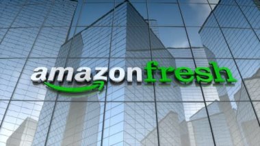 Mart 2018, sadece editoryal kullanım, 3 boyutlu animasyon, cam bina üzerinde xxxxx logosu.