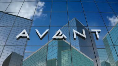 Ocak 2018, sadece editoryal kullanım, 3 boyutlu animasyon, Avant Inc. logosu cam inşaatı.