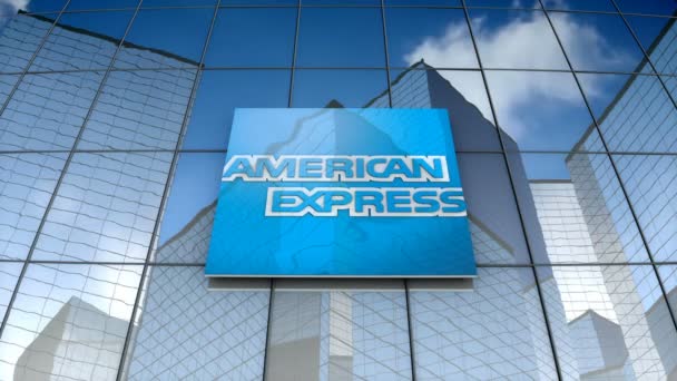 September 2017 Nur Redaktionelle Verwendung Animation American Express Firmenlogo Auf — Stockvideo