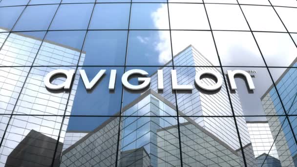 May 2018 Editorial Use Only Animation Avigilon Corporation Logo Glass — 图库视频影像