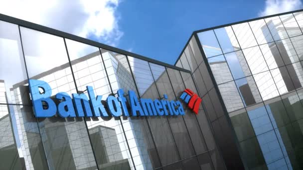 Červen 2018 Pouze Pro Redakční Použití Animace Logo Bank America — Stock video