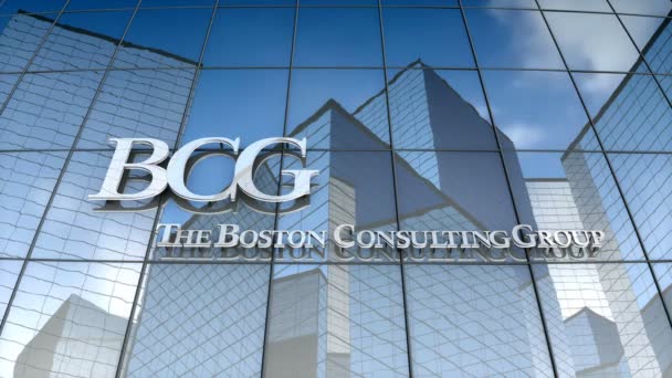 Сентябрь 2017 Внутреннего Пользования Анимация Логотип Boston Consulting Group Стеклянном — стоковое видео