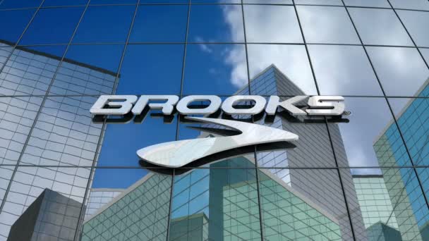 Mars 2018 Redaktionell Användning Endast Animation Brooks Sports Inc Logotyp — Stockvideo