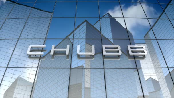 December 2017 Enbart Redaktionell Användning Animering Chubb Limited Logotyp Glasbyggnaden — Stockvideo