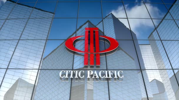 Diciembre 2017 Uso Editorial Solamente Animación Citic Pacific Logo Glass — Vídeo de stock