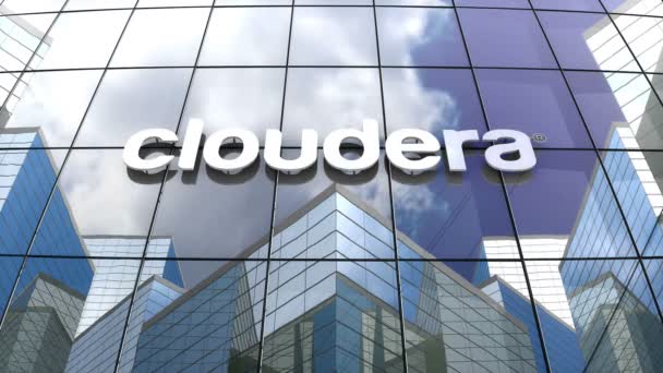 October 2018 Editorial Use Only Animation Cloudera Inc Logo Glass — Stock video