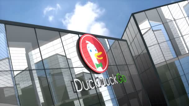 Ottobre 2018 Solo Uso Editoriale Animazione Logo Duck Duck Vetro — Video Stock