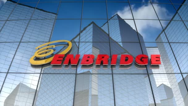 Декабрь 2017 Внутреннего Пользования Анимация Логотип Enbridge Inc Стеклянном Здании — стоковое видео