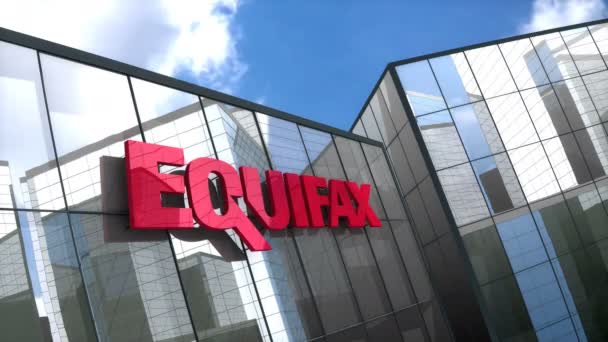 June 2018 Editorial Use Only Animation Equifax Inc Logo Glass — Videoclip de stoc